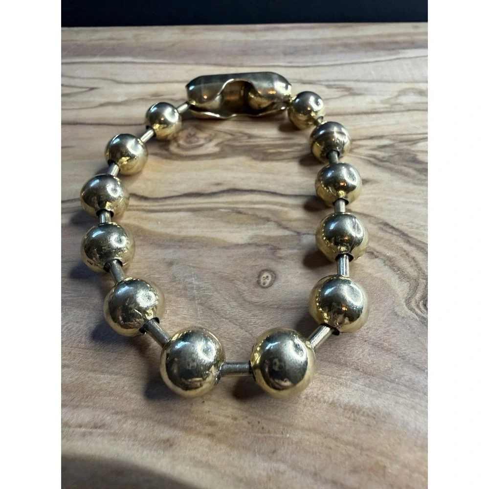 Ball And Chain Y2K Bracelet Gold Tone Costume Jewelry